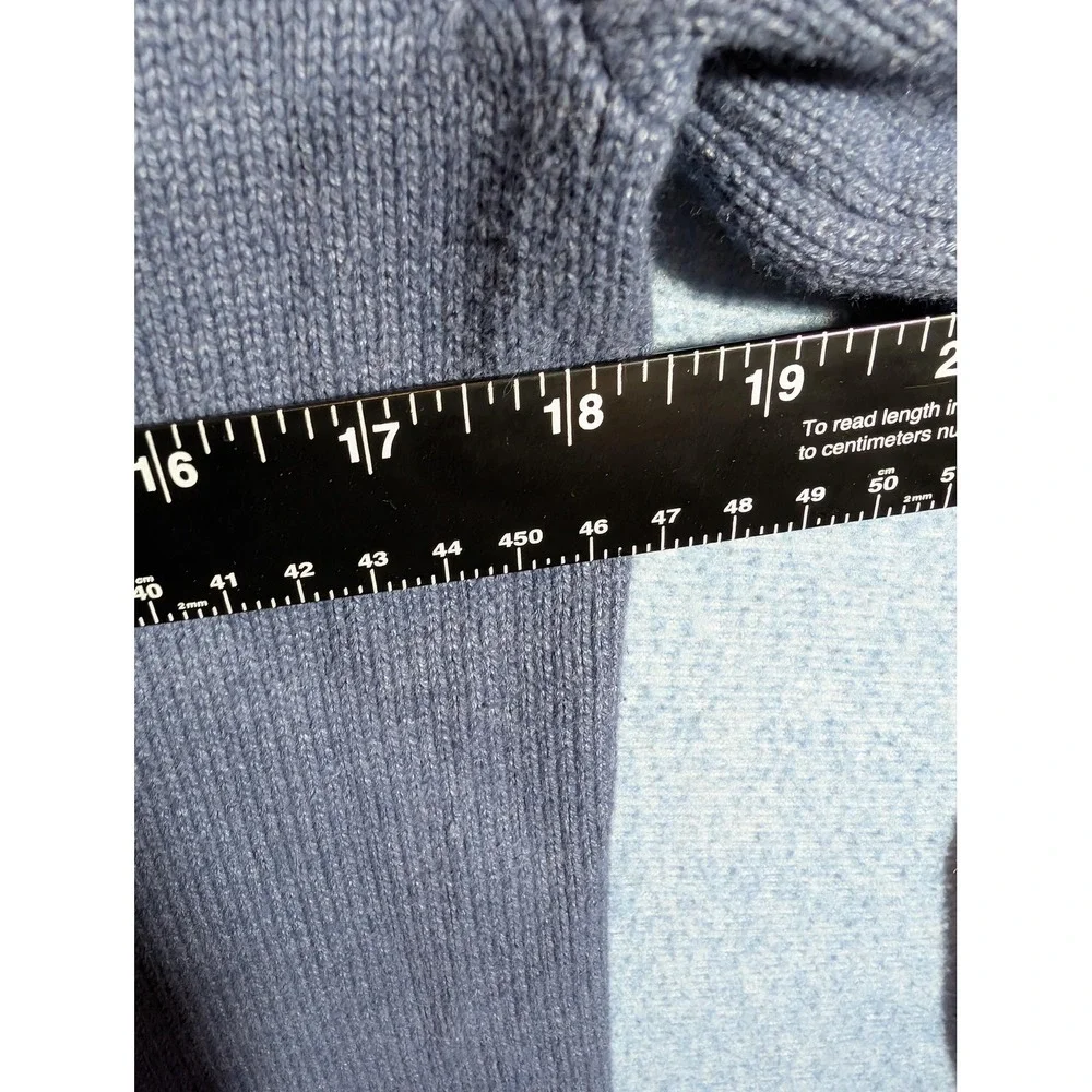 Calvin Klein Sweater Mens Medium Gray Blue Half Zip Mock Neck Cotton Blend Knit